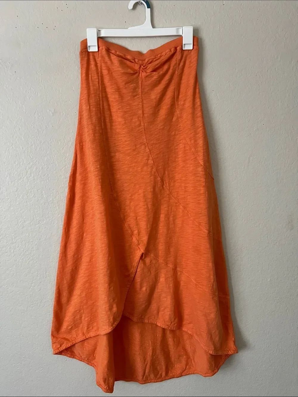 EUC WILT Strapless Bandeau A-Line Orange High-Low Skirt 100% Cotton Orange  XS